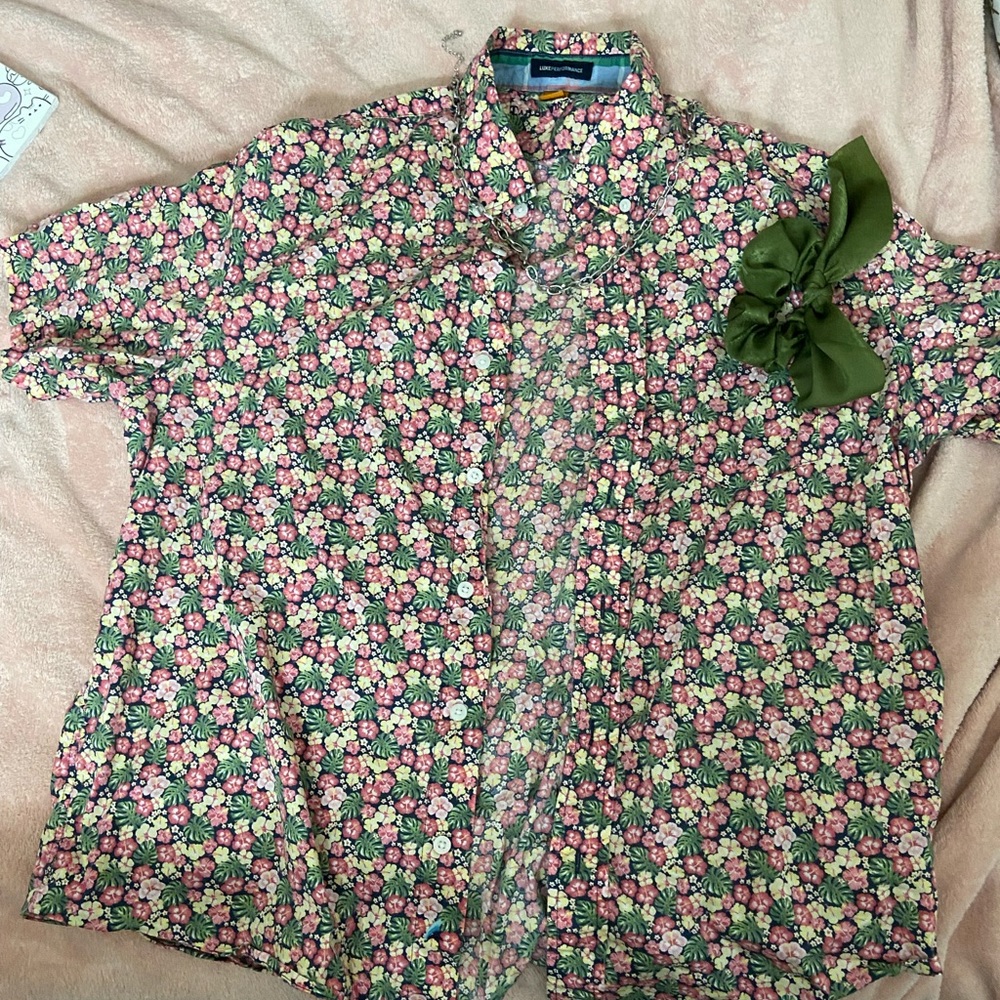 LuxePerformance Floral Button Down